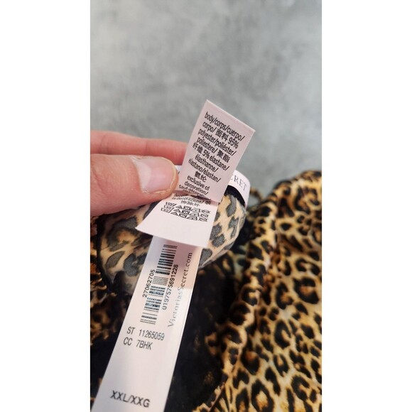 Victoria's Secret XXL Leopard Print Tease Satin Lace Trim Mini Slip Dress NWT - Picture 3 of 7